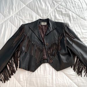 Equestrian Leather Fringe Jacket